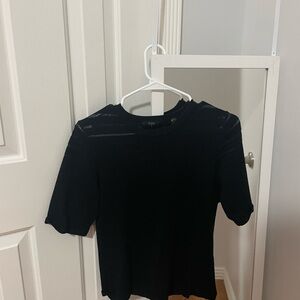 Tahari Black Short Sleeve Top